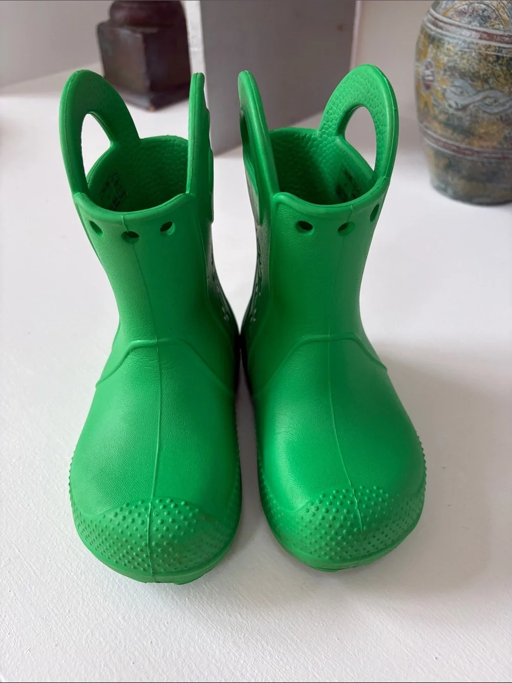 CROCS Kids Bright Green Waterproof Pull-On Rain Boots